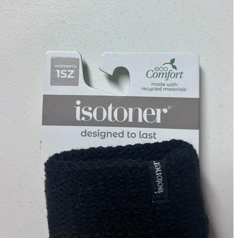 Isotoner Womens Black Eco Comfort SmartTouch Cable Knit‎ Gloves A519K2 NEW